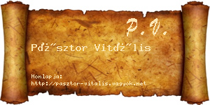 Pásztor Vitális névjegykártya